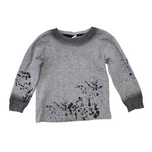 Mish Boys waffle ombré  with blue splatter long sleeve shirt size 4 EUC like new